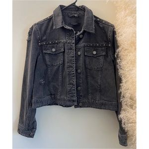 All Saints Black Studded Denim Jacket